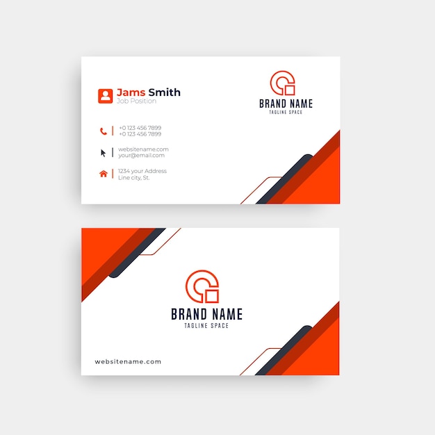 Diseño creativo de tarjetas de visita de color rojo y negro