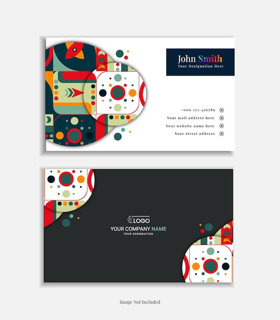Diseño creativo de tarjetas de visita profesionales y modernas con formas abstractas mínimas