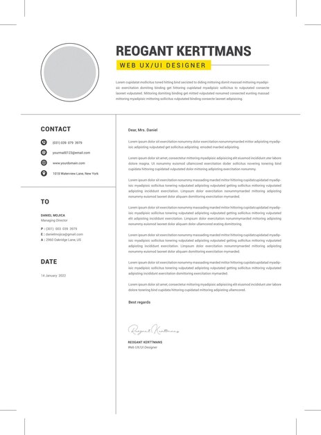 Diseño creativo de última cabeza plantilla de última cabeza de negocios CV clásico y conjunto de cartas de presentación