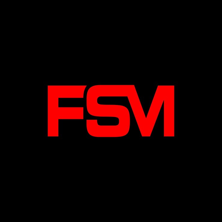 Vector diseño creativo único del logotipo de fsm