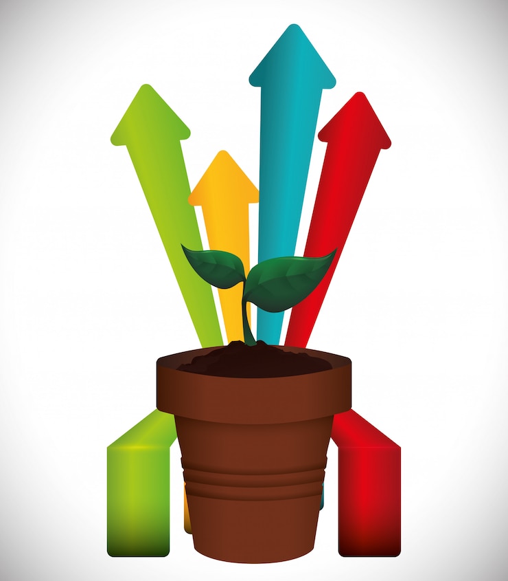 Vector diseño de crecimiento financiero