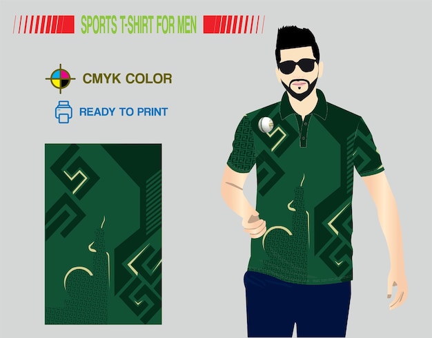 Diseño de cricket de fútbol de Nueva Jersey para el archivo de impresión CMYK