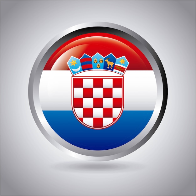 Diseño de Croacia sobre fondo gris ilustración vectorial