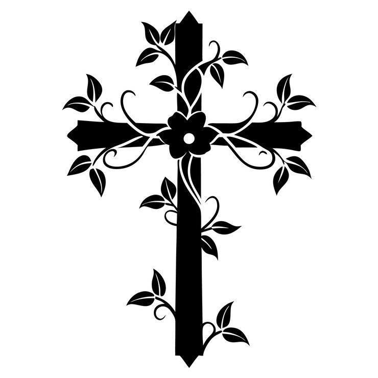 Diseño de cruz floral