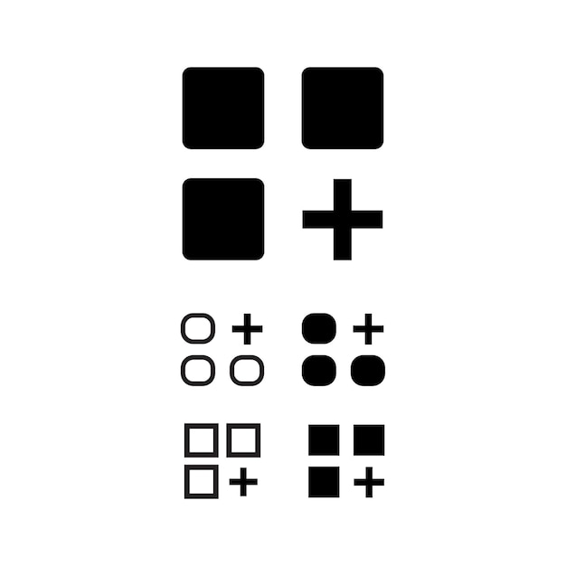 diseño de cuadrícula agregar icono Diseño de estilo plano aislado en fondo blanco