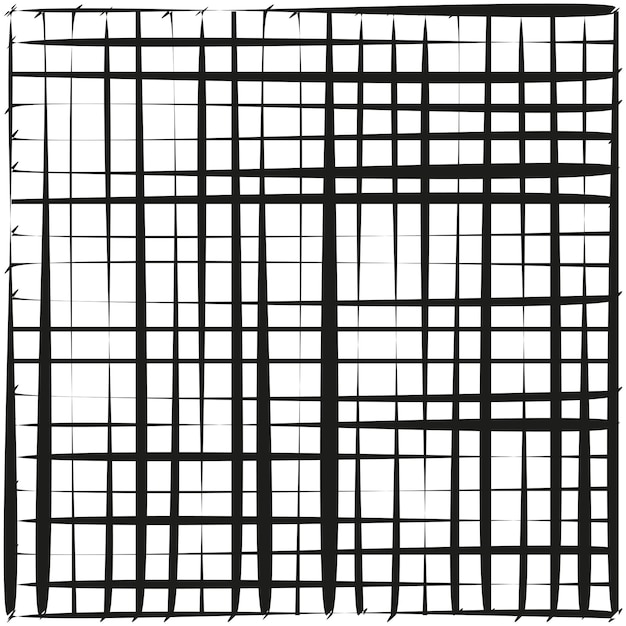 Diseño de cuadrícula geométrica Líneas negras abstractas Contraste de fondo blanco Elemento de patrón mínimo