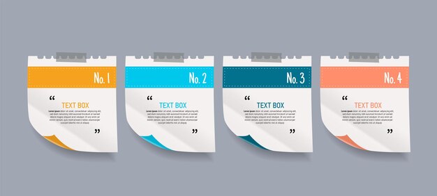 Diseño de cuadro de texto con infografía de notas
