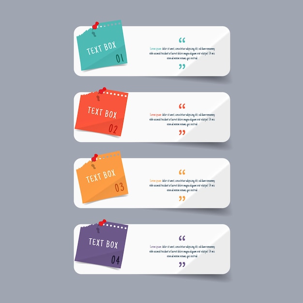 Diseño de cuadro de texto con infografía de notas