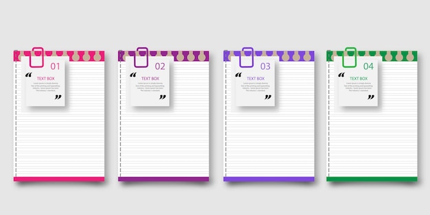 Diseño de cuadro de texto con papeles de nota.