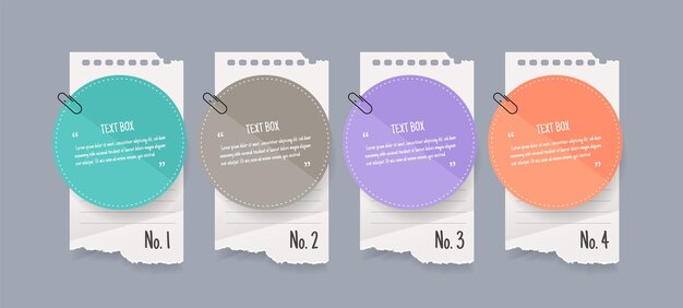 Diseño de cuadro de texto con papeles de notas.
