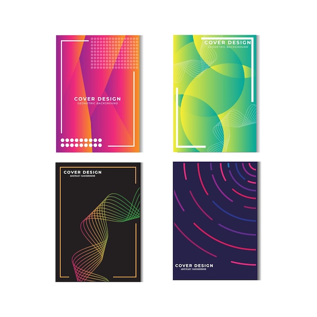 Diseño de cubierta colorido abstracto patrón geométrico mínimo gradiente vector eps10