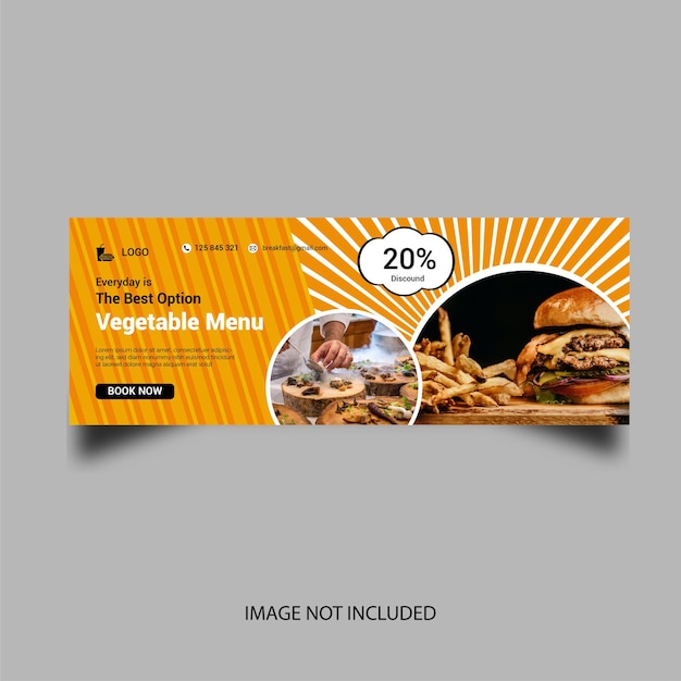 Vector diseño de la cubierta de facebook de alimentos