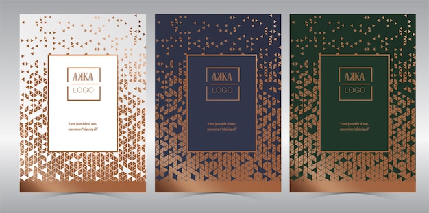 Diseño de la cubierta del menú del paquete de lujo geométrico