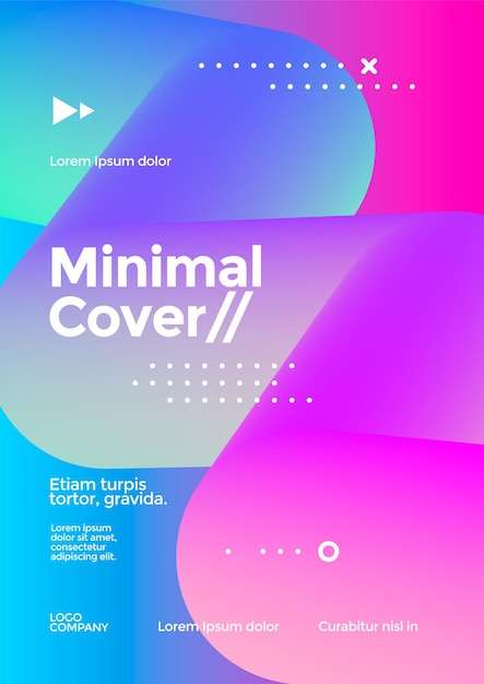 Diseño de cubierta minimalista con forma de mezcla de degradado de semitonos