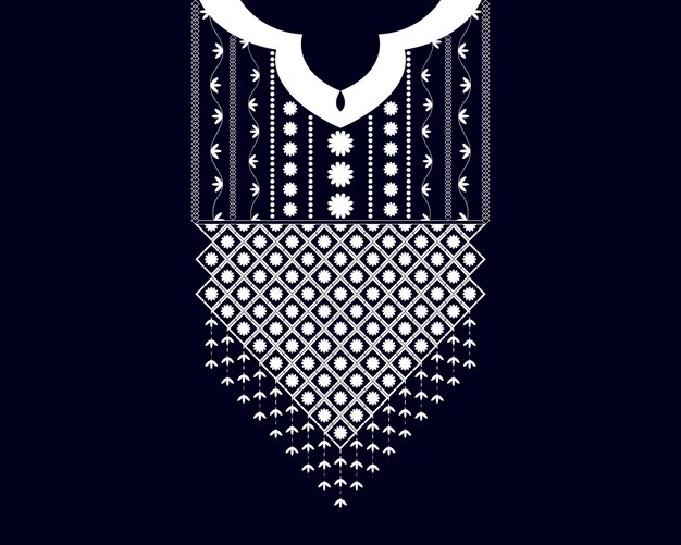 Diseño del cuello Ilustración vectorial de patrón sin costuras geométrico o étnico Diseño tradicional para tela