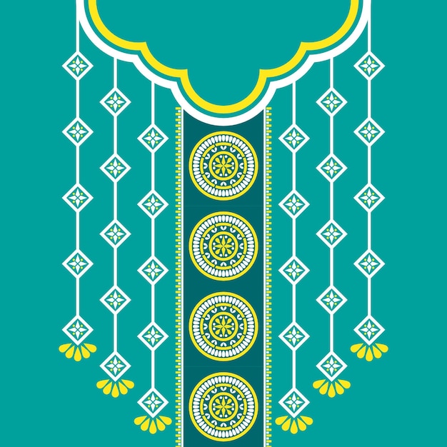 diseño de cuello de mandala y collar de diamante para fondo de collar, ropa y envoltura.