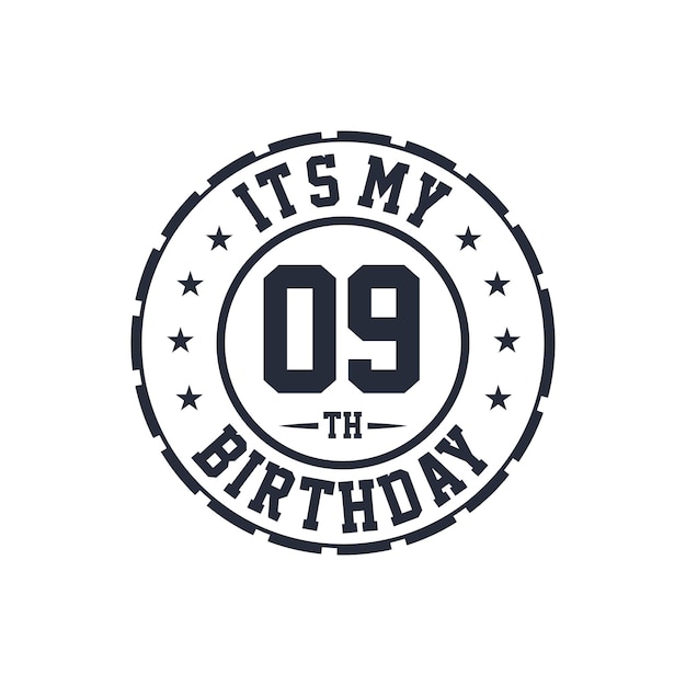Diseño de cumpleaños de nueve años Es mi noveno cumpleaños