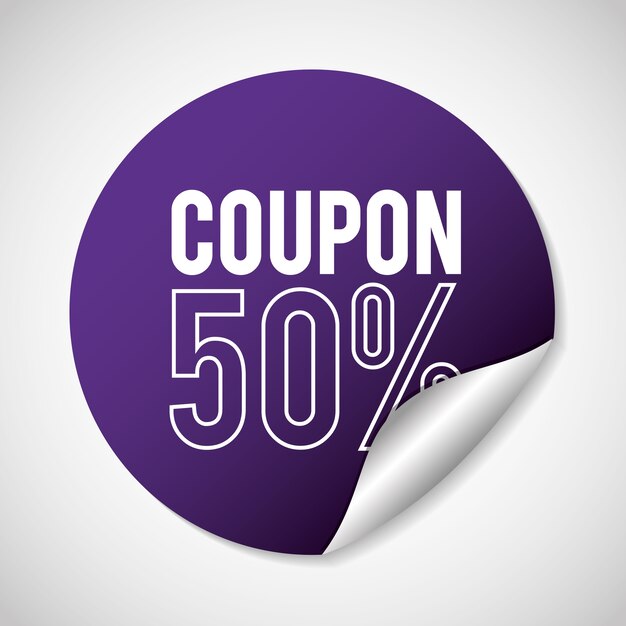 Diseño de cupones icono de venta. concepto de compras