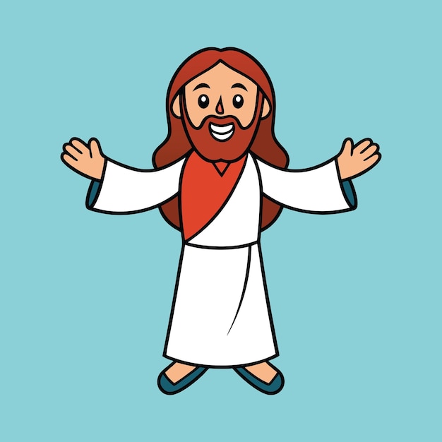 El diseño de Cute Jesus Christ Clipart La ilustración vectorial de Cute Jesús