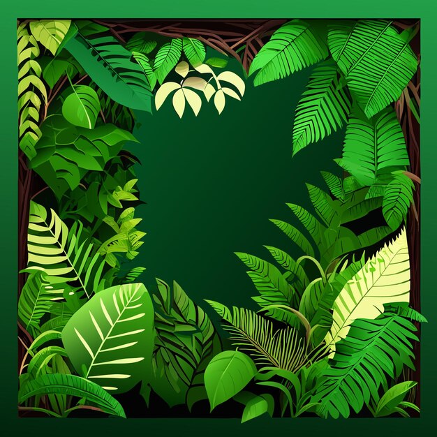 Vector diseño de decoración de follaje de árbol de monstera verde de fondo de patrón de hojas de palma tropical