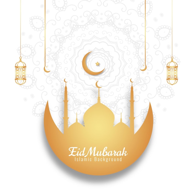 Diseño decorativo del festival de Eid Mubarak