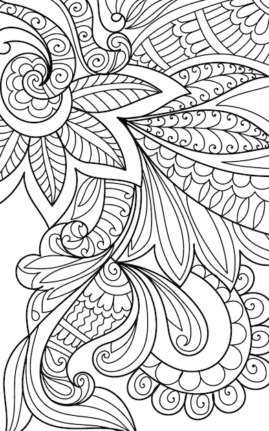 Diseño decorativo de henna para colorear ilustración vectorial del libro