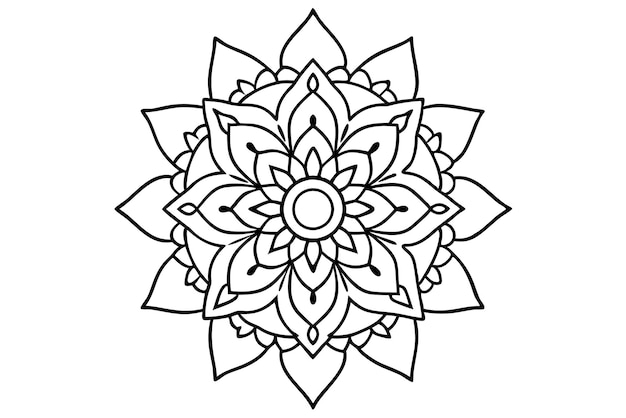 Diseño decorativo de mandala para colorear libros ilustración belleza 4