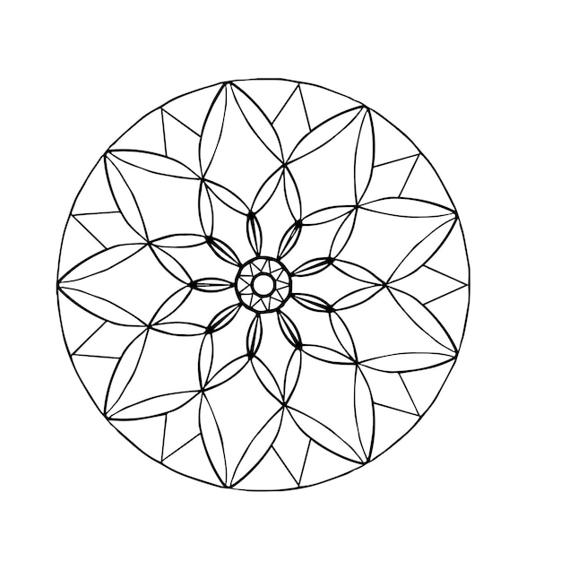 Diseño decorativo y ornamental de mandala para colorear.