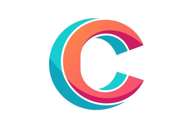 Diseño degradado colorido inicial de letra C
