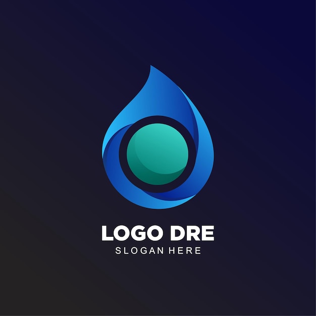 Diseño de degradado colorido de logotipo de agua empresarial