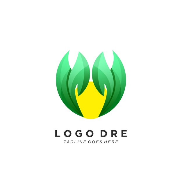 Diseño degradado colorido del logotipo de la flor