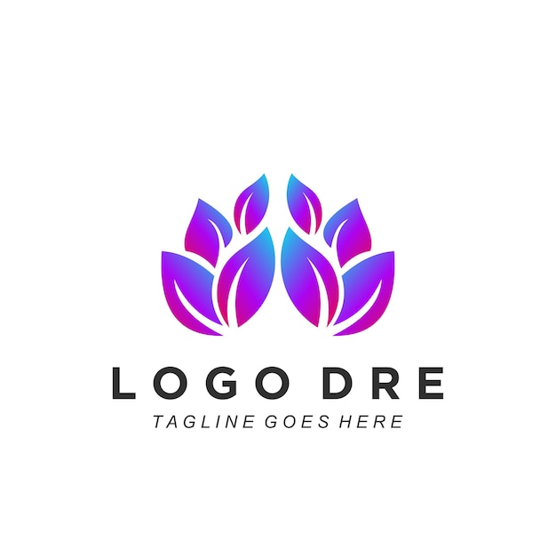 Diseño degradado colorido del logotipo de la flor