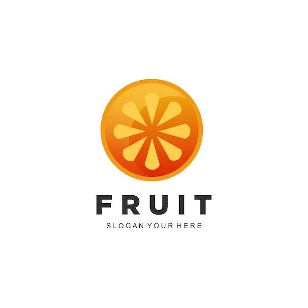 Diseño de degradado colorido de logotipo de fruta