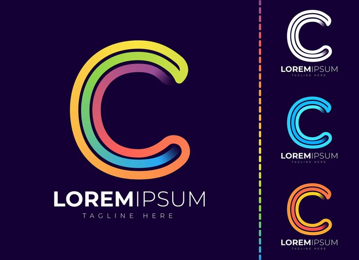 Vector diseño degradado colorido del logotipo de la letra c