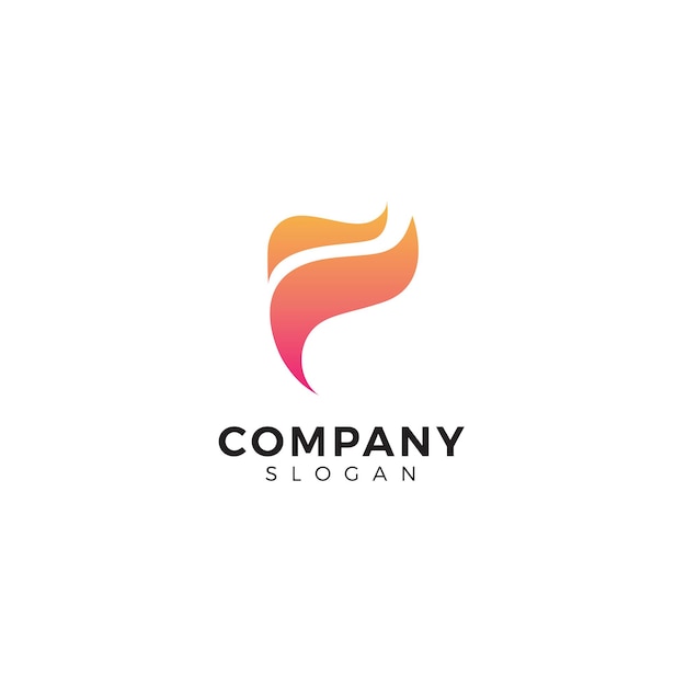 Diseño de degradado de llama de ilustración de logotipo