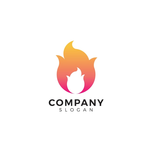 Diseño de degradado de llama de ilustración de logotipo