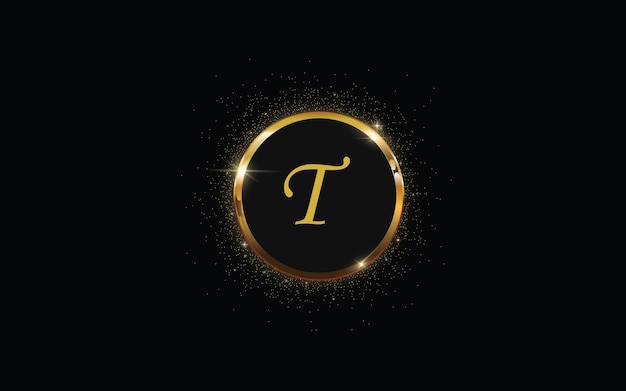 diseño degradado de lujo con logotipo de letra t