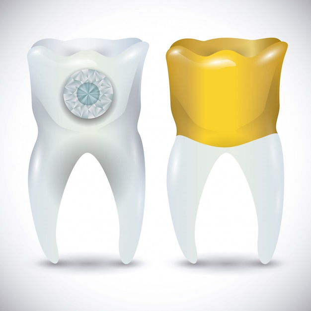 Diseño dental, ilustración vectorial.