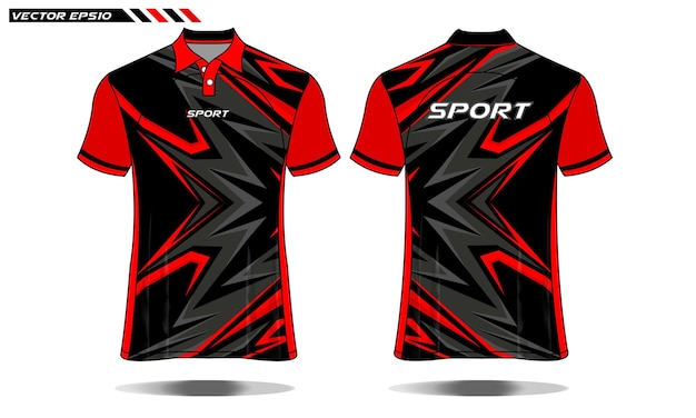 Diseño deportivo para camiseta roja de carreras