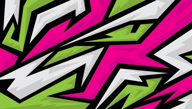 Diseño deportivo de formas geométricas verdes rosadas abstractas de vector libre