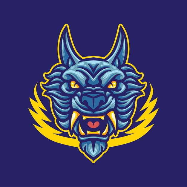 DISEÑO DEPORTIVO CON LOGO DE MASCOTA WOLF