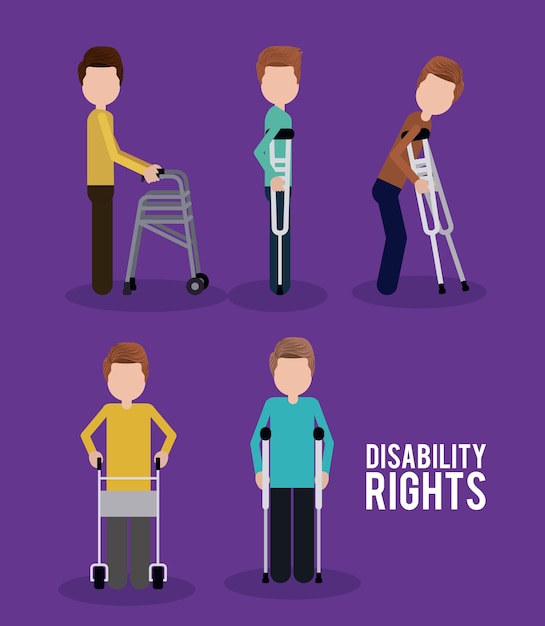 Vector diseño de derechos de discapacidad
