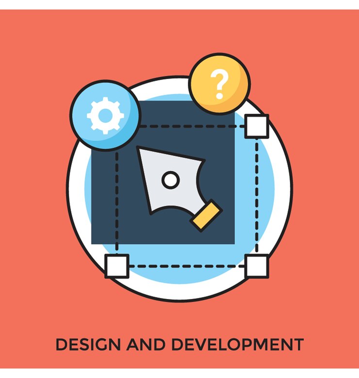 Vector diseño y desarrollo icono de vector plano