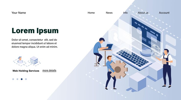 Vector diseño y desarrollo de sitios web y aplicaciones diseño plano creativo para material de marketing de banner web