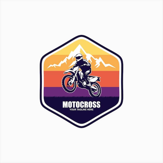 Vector diseño de descenso en bicicleta de montaña y motocross.