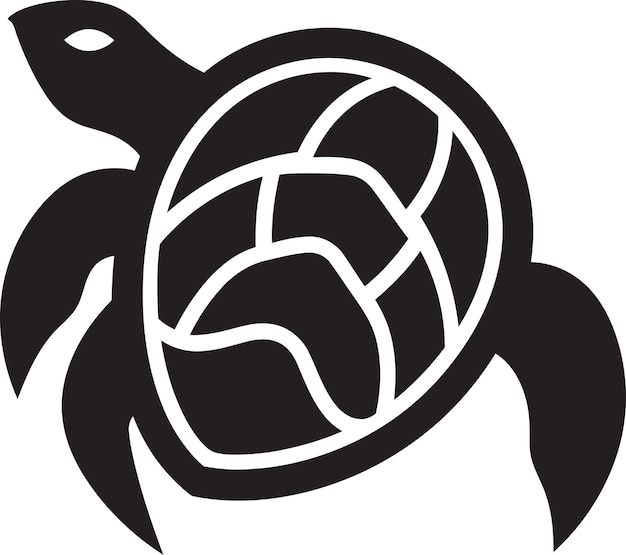 Diseño detallado de la tortuga negra en vector