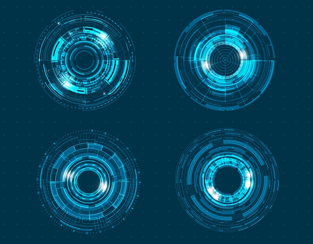 Diseño determinado del círculo de la tecnología del icono del vector.