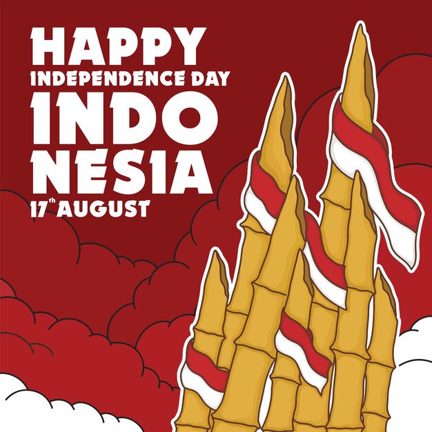 Vector diseño del día de la independencia de indonesia