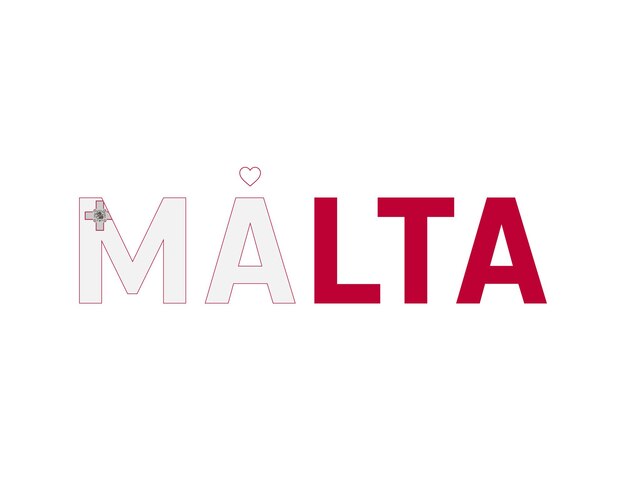 Diseño del Día de la Independencia de Malta Diseño de la Bandera de Malta Me encanta Malta Diseños vectoriales editables de Malta Icon