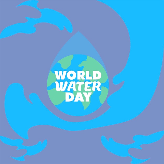 Vector diseño del día mundial del agua publicación en redes sociales